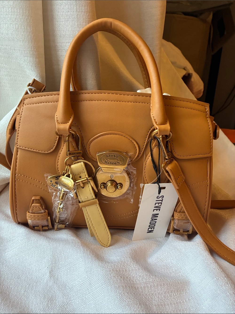 Adorable Steve Madden Hazelnut Satchel With Removable Shoulder Strap- NWT
